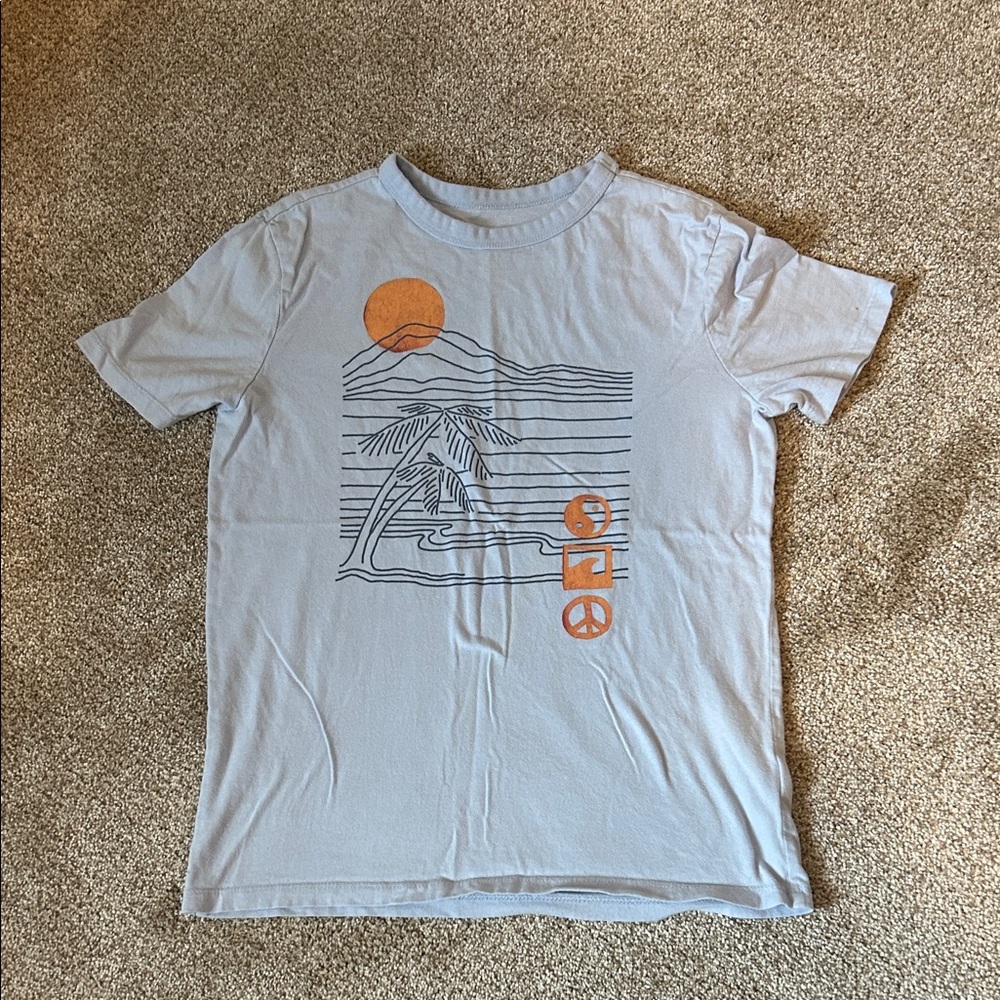GAP Light Gray Tee with Orange Graphic